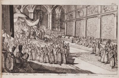 En scene ved det kongelige hoffet til tsar Alexis Mikhailovich, 1677 av Romeyn de Hooghe