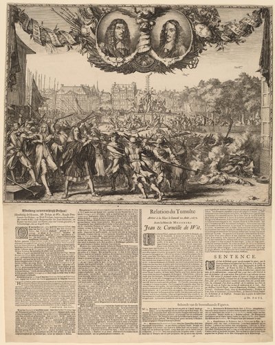 Image and Truthful Story... (Representasjon av den sanne historien om Johan de Witt...) av Romeyn de Hooghe
