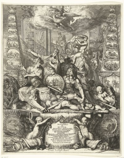 Allegori om Michiel de Ruyters død, 1676 av Romeyn de Hooghe