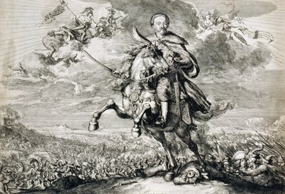 Glorifisering av John Sobieski III (1629–96) i slaget ved Chocim, 1674 av Romeyn de Hooghe