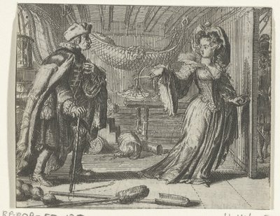 Illustrasjon for Kalenderen til gamle menn fra Fortellinger og noveller av Fontaine av Romeyn de Hooghe