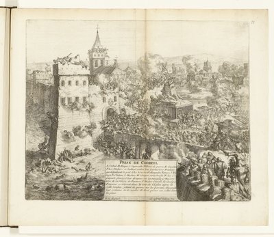 Inname van Corbeil, 1590 Capture of Corbeil (tittel på objekt) Wars of Flanders (serietittel) av Romeyn de Hooghe