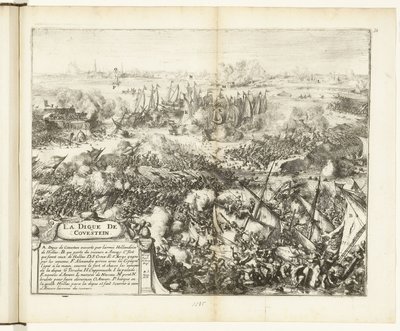 Slaget om Kauwenstein-diket, 1585 La digue de Covestein (tittel på objekt) Guerres de Flandres (serietittel) av Romeyn de Hooghe
