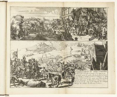 To skildringer av beleiringen av Antwerpen av hertugen av Parma, 1584-1585 Commencement du siege d