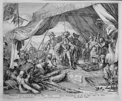 Vienna Print Cycle, keiser Leopolds (1640-1705) inntreden i Storvesirens telt, 1683 av Romeyn de Hooghe