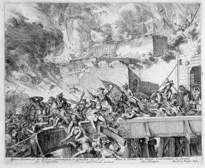 Vienna Print Cycle, Explosion of a Mine and Countertermine, Raid on the Turks, 1683 av Romeyn de Hooghe