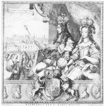 Vilhelm III (1650-1702) og Maria II (1662-94) gravert av kunstneren, ca. 1690 av Romeyn de Hooghe