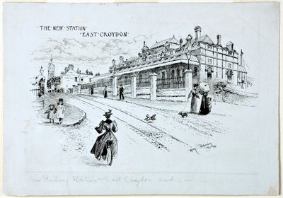 The New Station, East Croydon, juli 1896 (blekk på papir) av Rosa Clementina Petherick