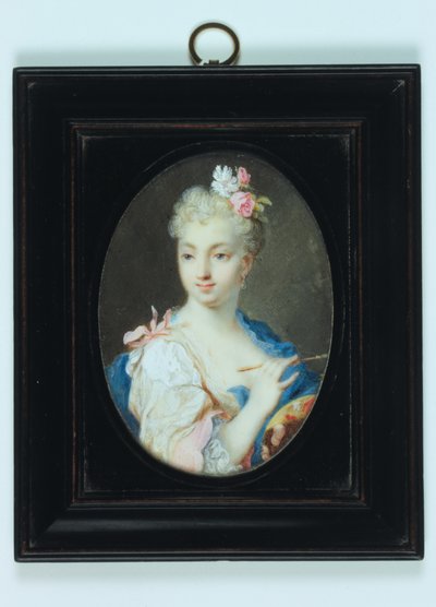 Selvportrett (akvarell på elfenben) av Rosalba Giovanna Carriera