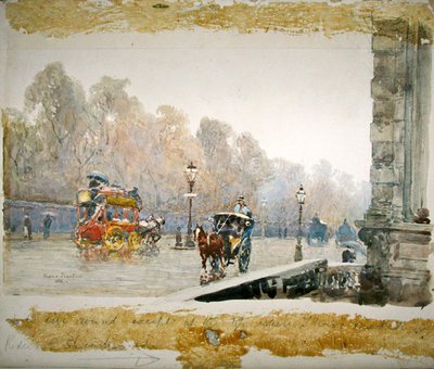 Grosvenor Place på en våt dag av Rose Maynard Barton