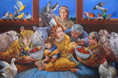 Helligtrekongersdag, 2017 (olje på lerret) av Rosemarie Adcock