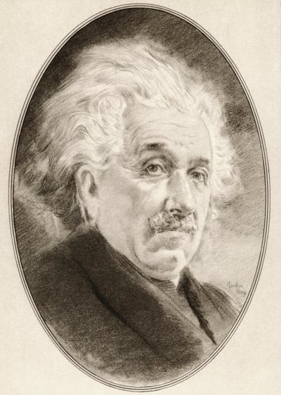 Albert Einstein, fra Living Biography of Great Scientists. av Ross Gordon