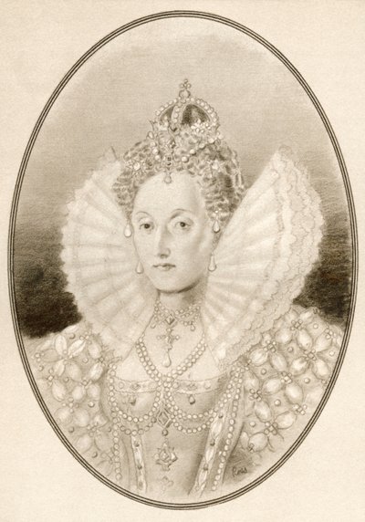 Elizabeth I, aka The Virgin Queen, Gloriana eller Good Queen Bess, fra Living Biography of Famous Rulers. av Ross Gordon