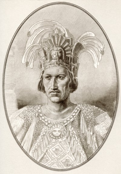 Moctezuma II, fra Living Biography of Famous Rulers. av Ross Gordon
