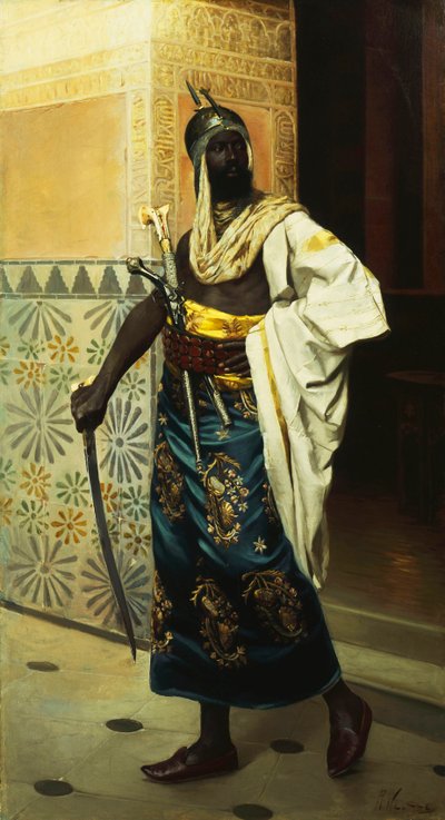 Nubian Guard (olje på lerret) av Roudolf Weisse