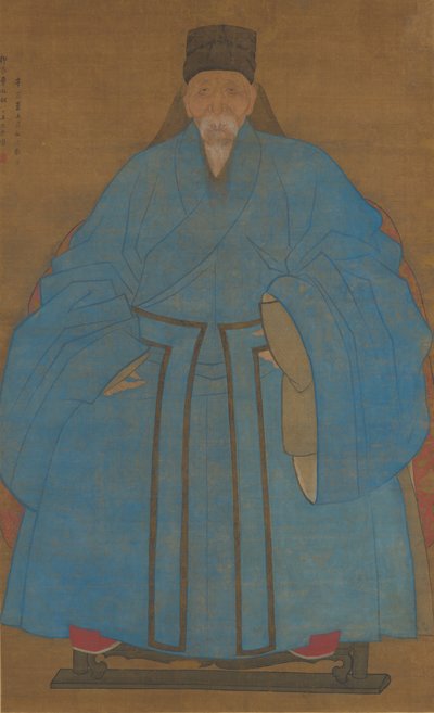 Portrett av kunstnerens oldemor Yizhai i en alder av åttifem...1561 eller 1621. av Ruan Zude