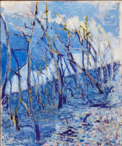Landskap eller kastanjeskog,. ca. 1918-21 av Rubaldo Merello
