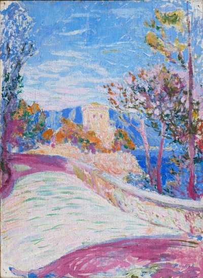 Vei og trær, ca. 1915-18 av Rubaldo Merello