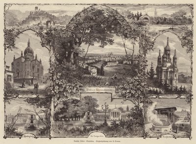Scener fra Wiesbaden, Tyskland (gravering) av Rudolf (after) Cronau