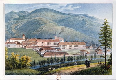 Fabrikken til herrene Hartmann og Fils, Munster, Alsace, Frankrike, 1842 av Rudolf Huber