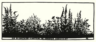 Side fra Husliv, silhuetter av Rudolf Koch (litho) av Rudolf Koch