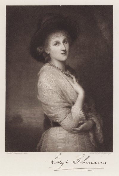 Liza Lehmann (litho) av Rudolf Lehmann
