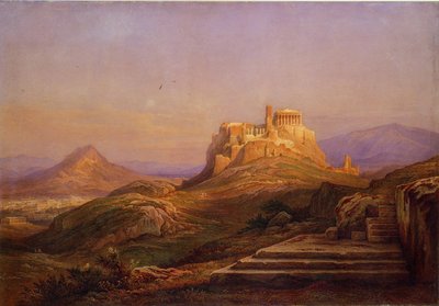 Utsikt over Akropolis fra Pnyx, 1863 av Rudolf Müller