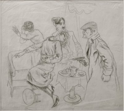 Das Attentat im Salon von Rudolf Schlichter