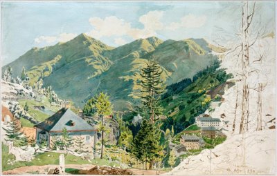 Utsikt over Gastein med Gamskarkogel av Rudolf von Alt