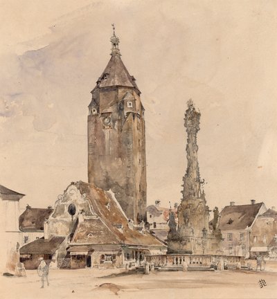 Det gamle rådhuset i Korneuburg av Rudolf von Alt