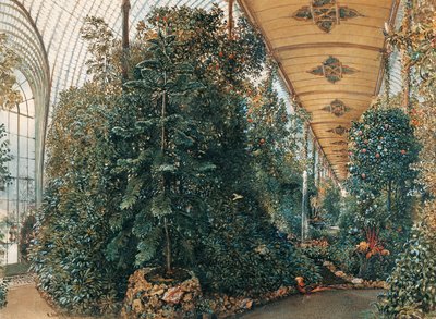 Interiøret i Palm House of Lednice Palace av Rudolf von Alt