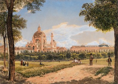 Utsikt over St. Charles Church og Polytechnic Institute i Wien, 1831. av Rudolf von Alt