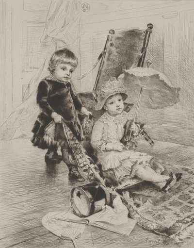 Lady in Her Carriage (tørrpunkt) av Rudolphe Ernst