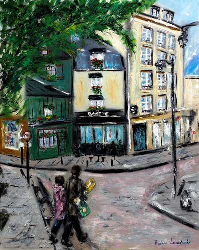 Quartier Latin Paris, 2022 (olje på lerret) av Ruslana Levandovska
