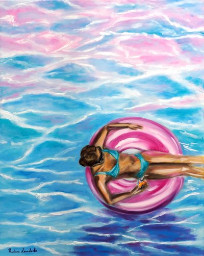 Solkyssede drømmer, 2025 (olje på lerret) av Ruslana Levandovska