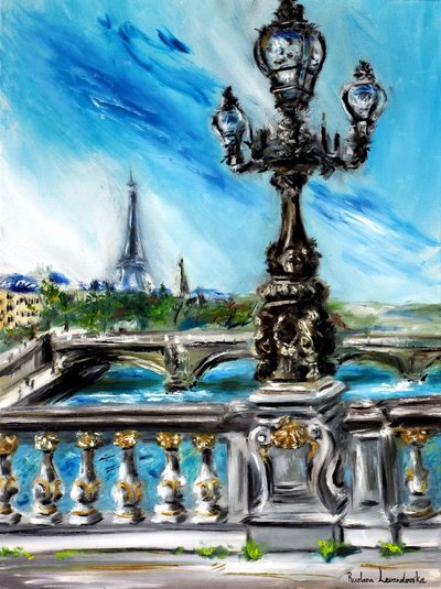 Pont Alexandre III i Paris, 2022 (olje på lerret) av Ruslana Levandovska