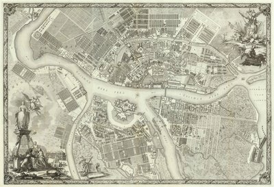 Kart over Petersburg-boken til 50-årsjubileet for grunnleggelsen av St. Petersburg, 1753 av Russian Master