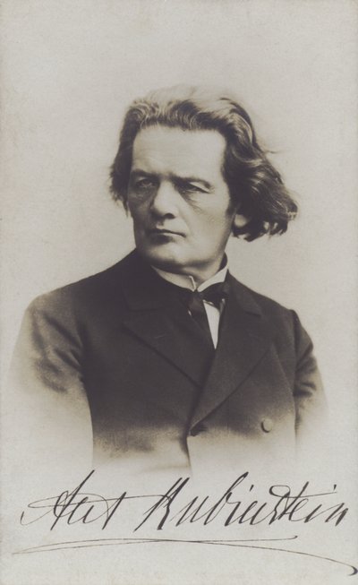 Anton Rubinstein , russisk komponist, dirigent og pianist (s/hvitt foto) av Russian Photographer (after)