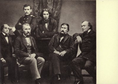L N Tolstoi med forfattere-bidragsytere til magasinet "Sovremennik", Peterburg av Russian Photographer