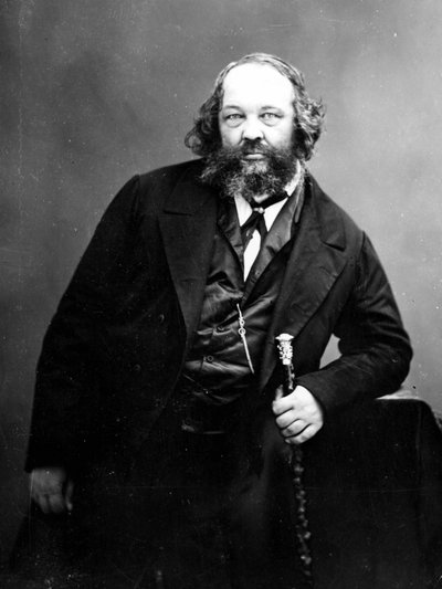 Portrett av Michail Bakunin (1814 - 1876), russisk anarkistisk revolusjonær (1814 - 1876). Fotografering. av Russian Photographer