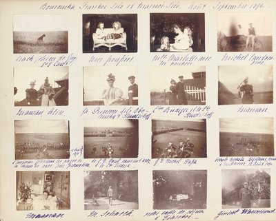 Den russiske keiserfamilien, side fra et album med fotografier, ca. 1897-99 (s/hvitt-foto) (se også 487673-80) av Russian Photographer