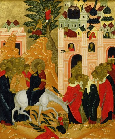 Kristi inntog i Jerusalem, ikon av Russian School