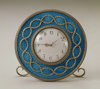 Faberge ur, ca. 1890 (forgylt sølv og emalje) av Russian School