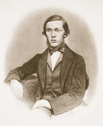 Nikolai Dobrolyubov (sepia-bilde) av Russian School