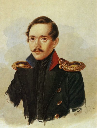 Portrett av Mikhail Lermontov, ca. 1838 av Russian School
