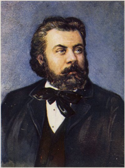 Portrett av Modest Mussorgsky av Russian School