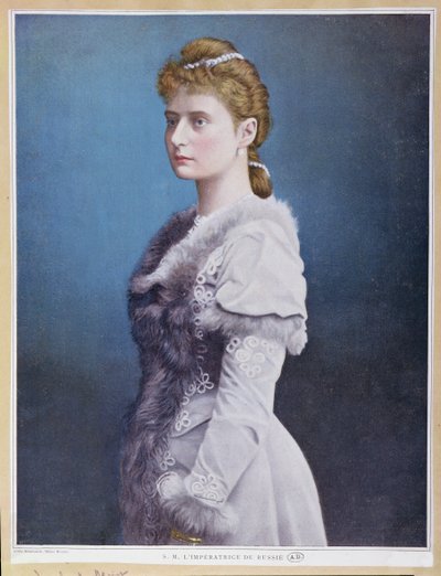 Portrett av tsarina Alexandra Feodorovna (1872-1918) ca. 1898 av Russian School