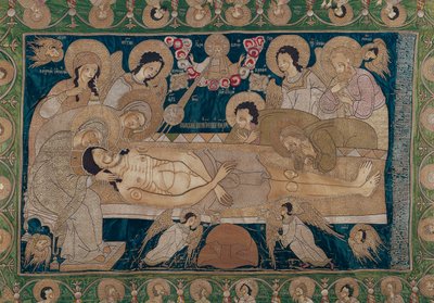 Entombment, Moskva-skolen, 1678 (brodert silke) av Russian School