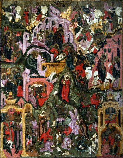 Kristi fødsel Den hellige natt, andre halvdel av 1600-tallet. av Russian icon.