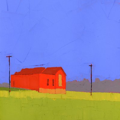 Blå time, 2025 (akryl på treplate) av Ruth Lague